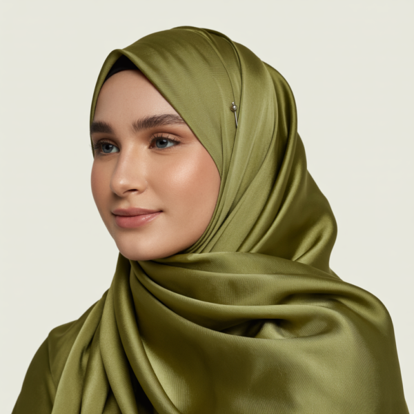 Hijab Rectangle Satiné - Kaki